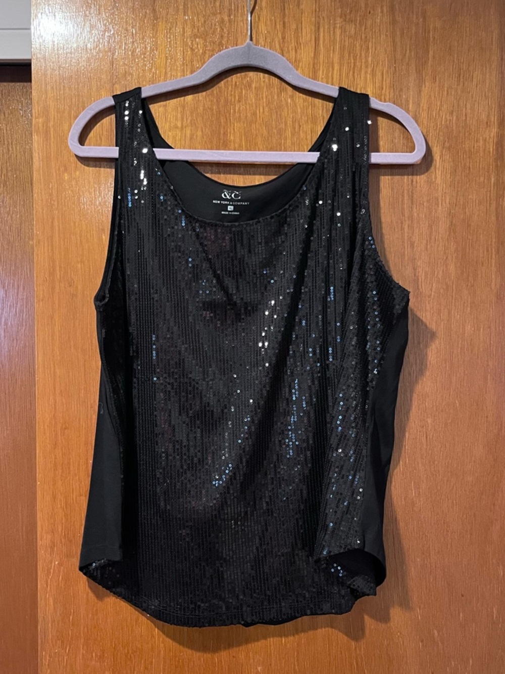 Black sequin tank top